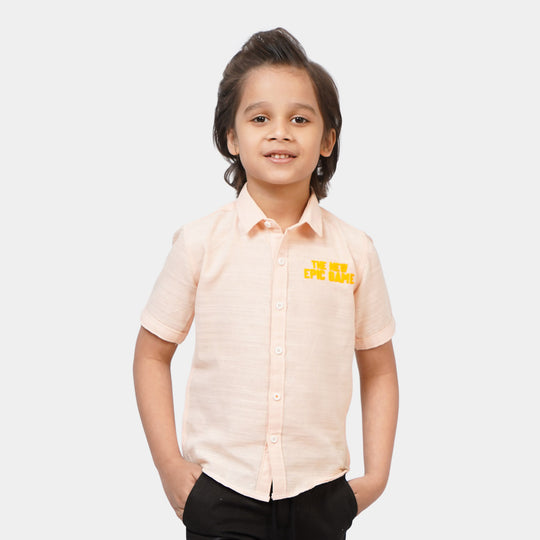 Boys Cotton Casual Shirt Epic Game - Peach
