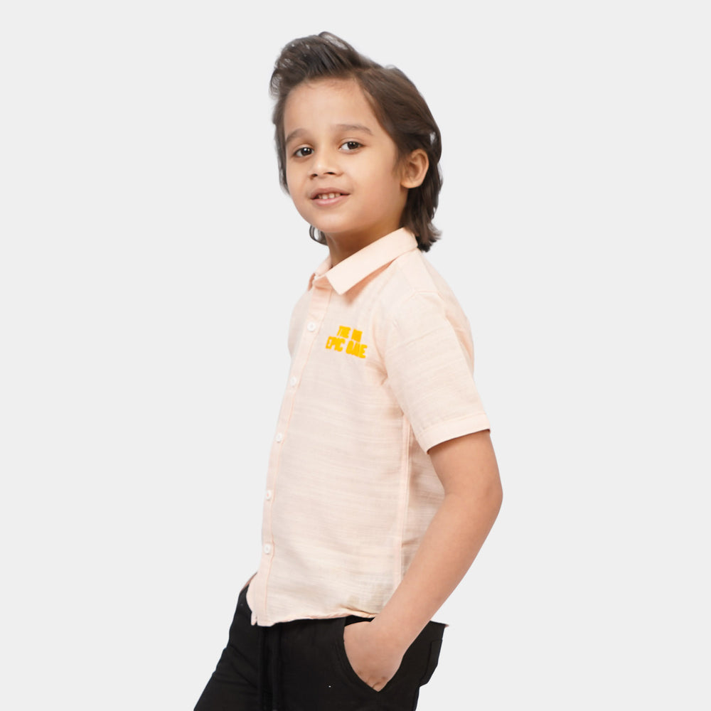 Boys Cotton Casual Shirt Epic Game - Peach