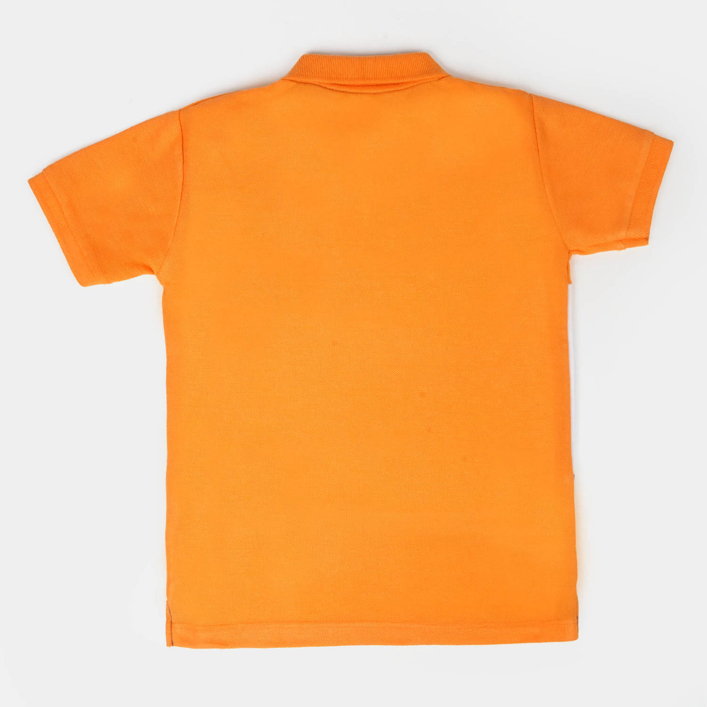 Boys Cotton Polo Shirt Tri Cut & Sew - Orange