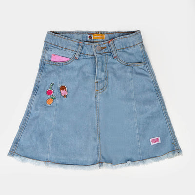Girls Denim Skirt Summer Treats - LIGHT BLUE