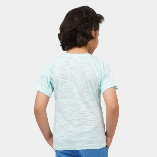 Boys Cotton T-Shirt Character - Sky Blue