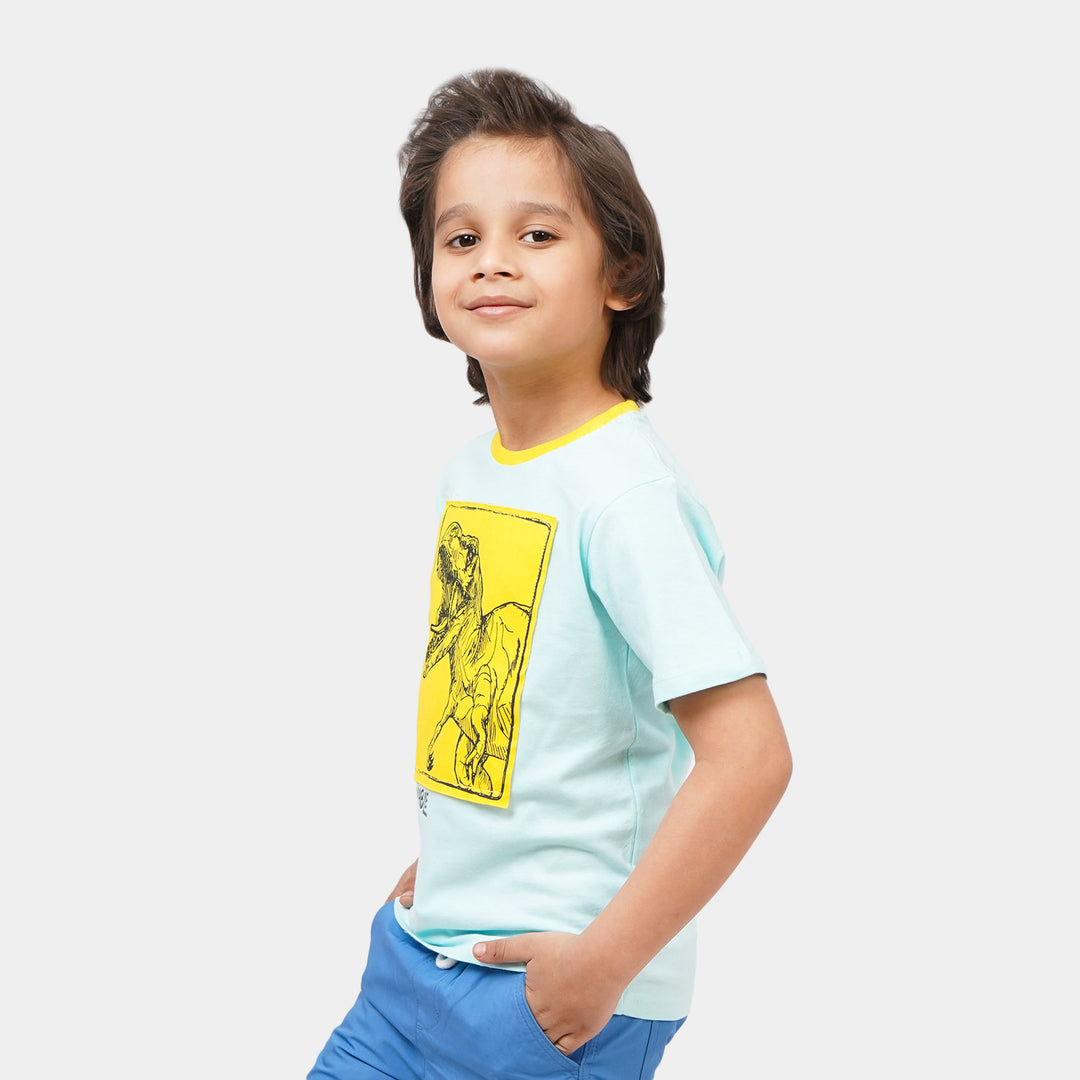 Boys Cotton T-Shirt Unstoppable - Sea green