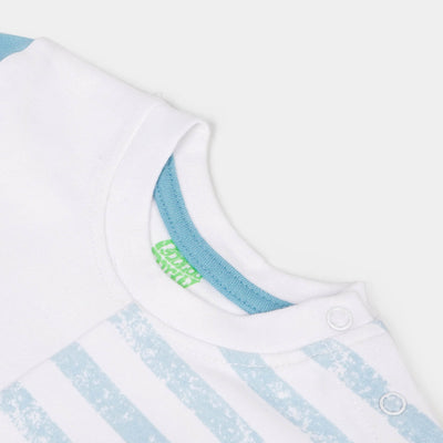 Infant Girls Cotton 2Pcs Suit Cut & Sew Stripe - White