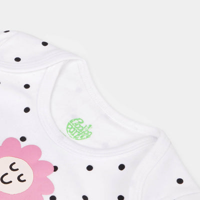 Infant Girls Set 2 PCs Flower Dot - White