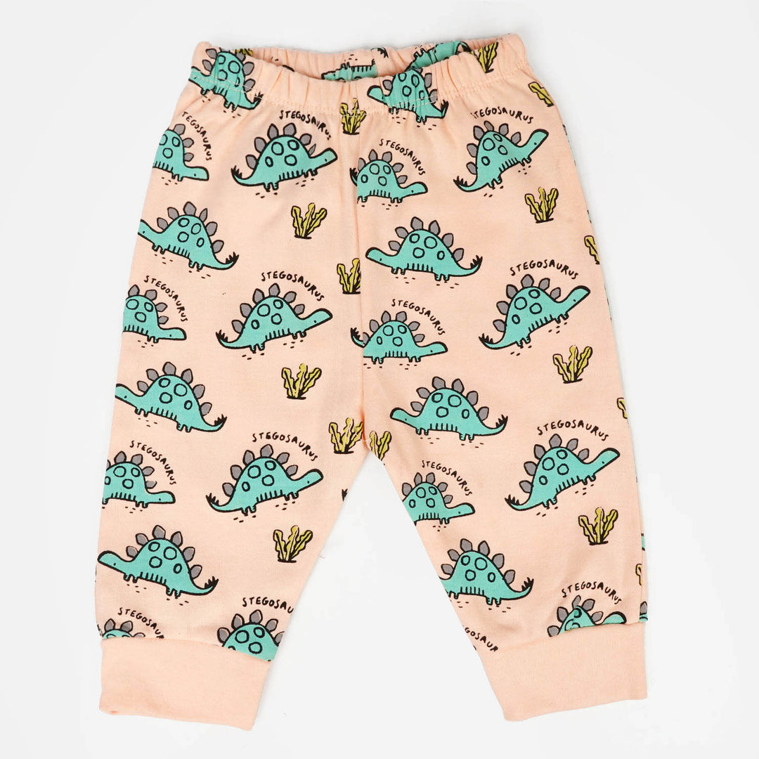 Infant Boys Cotton Set 2Pcs Stegosaurus - Peach