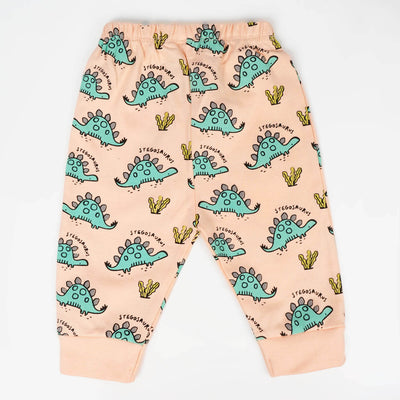 Infant Boys Cotton Set 2Pcs Stegosaurus - Peach
