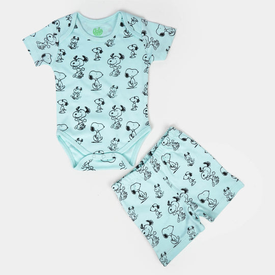 Infant Boys Cotton Set 2Pcs Character - Sky Blue