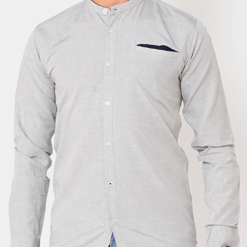 Boys Chambray Casual Shirt Navy Loop | GREY