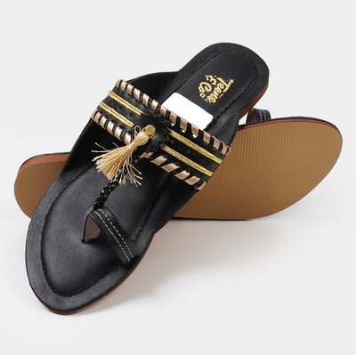 Teens Girls Slipper SL-1 - Black/Gold