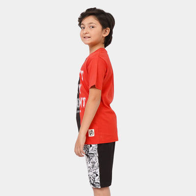 Boys Cotton 2Pcs Suit Every Moment - Red