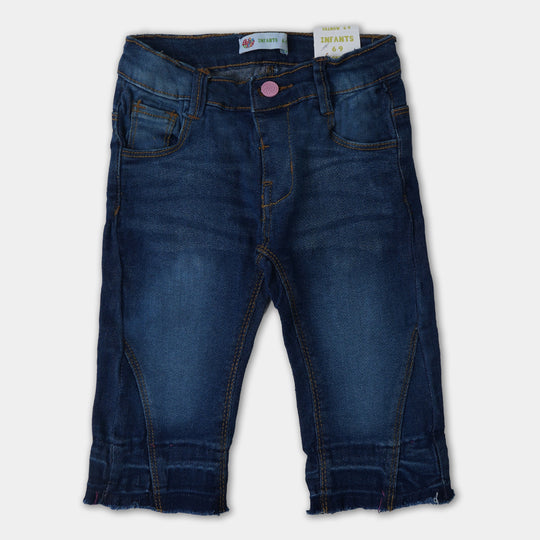 Infant Girls Pant Denim Bottom - Mid Blue