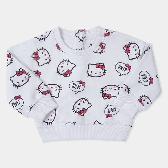 Infant Girls Sweatshirt Cartoon Character - White