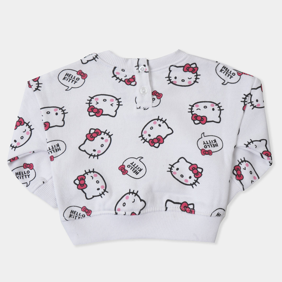 Infant Girls Sweatshirt Cartoon Character - White