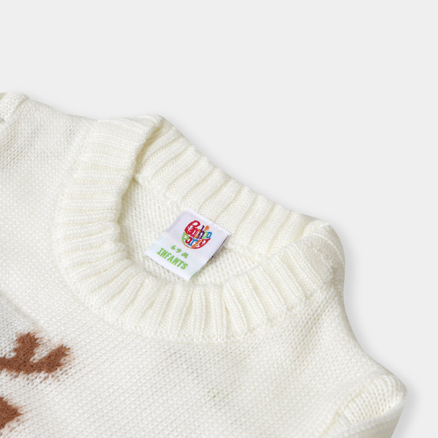 infant Girls Sweater Reindeer - White