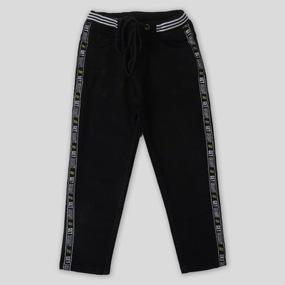 Boys Pant Denim Tape Get Ready - BLACK