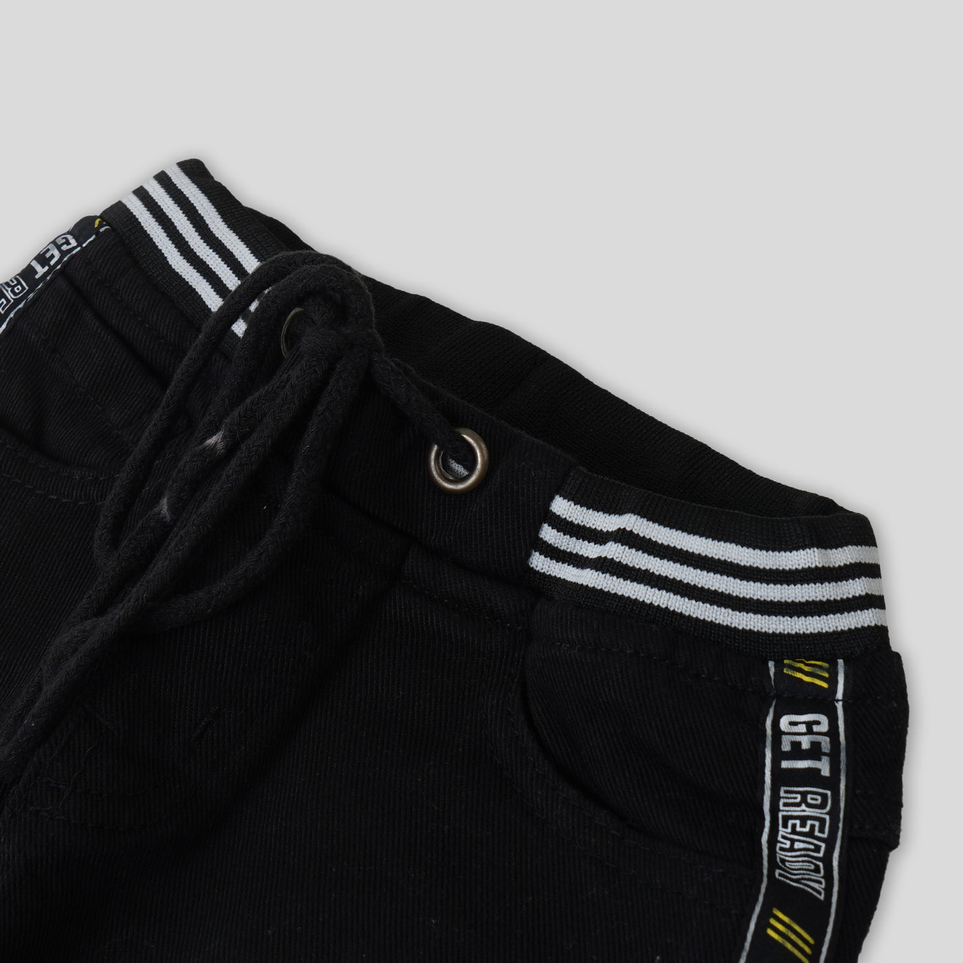 Boys Pant Denim Tape Get Ready - BLACK