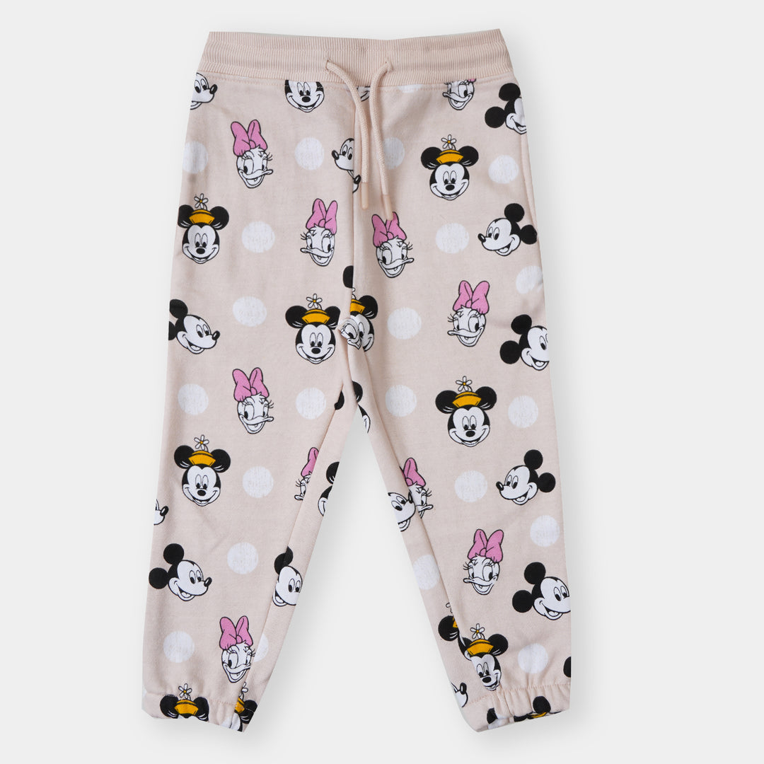 Girls Pyjama Characters Printed - Light Peach