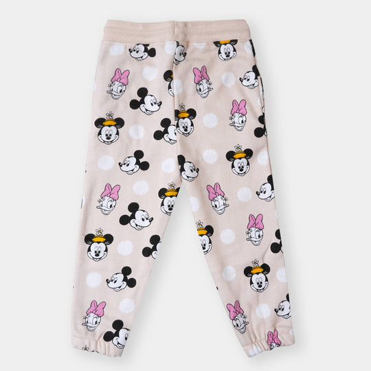 Girls Pyjama Characters Printed - Light Peach