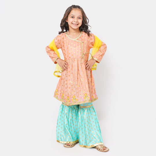 Girls 3Pcs Fancy Suit Little Garden - Pink