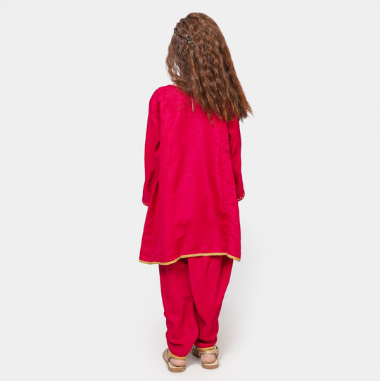 Girls 3Pcs Suit Gulabi Girl - Magenta