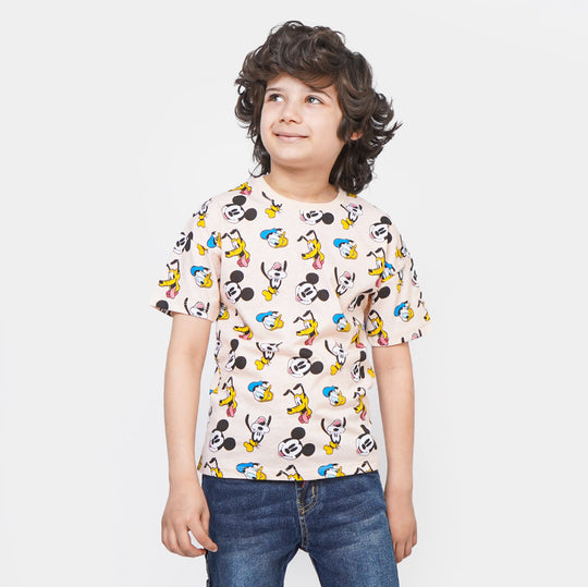 Boys Cotton T-Shirt Goofy - Cream