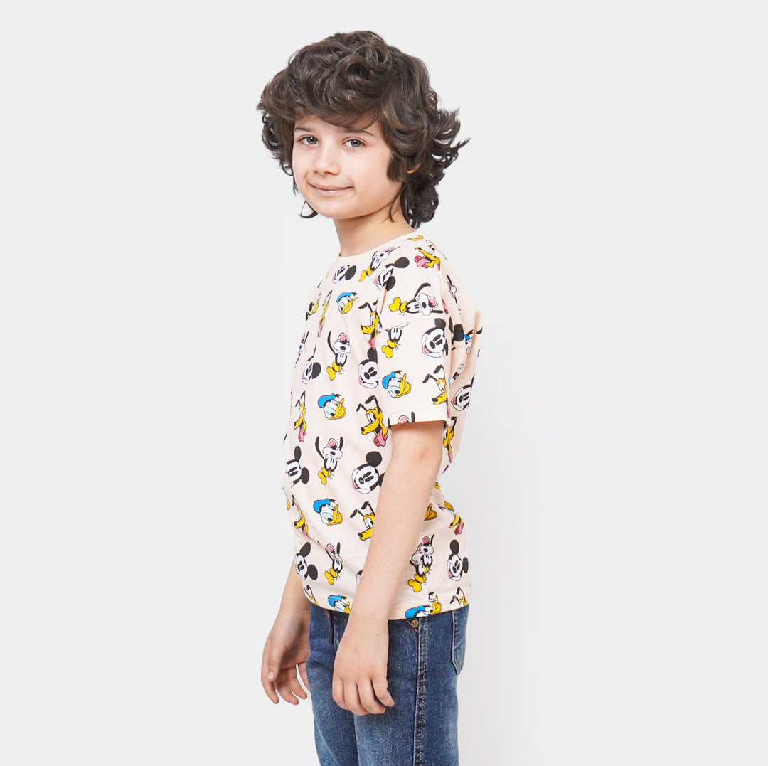 Boys Cotton T-Shirt Goofy - Cream