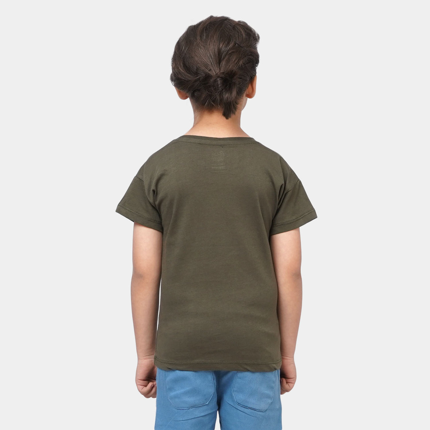Boys Cotton T-Shirt Tyrannosaurus - Rifle Green