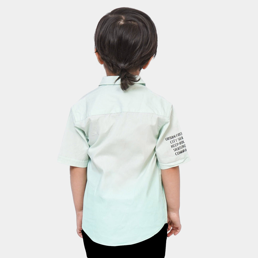 Boys Cotton Casual Shirt Dip n Dye | Mint Green