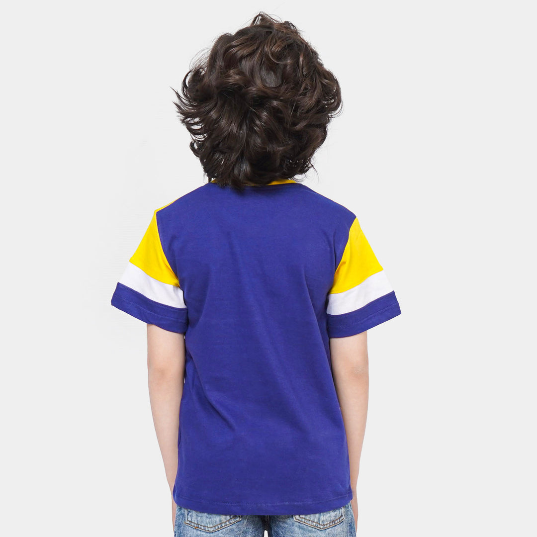 Boys Cotton T-Shirt Loose Control - Blue/Yellow