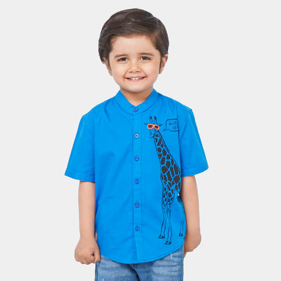 Boys Cotton Casual Shirt What's Up | Royal Blue