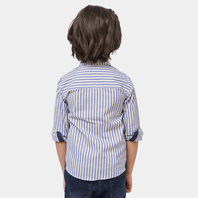 Boys Cotton Casual Shirt Striper - Blue