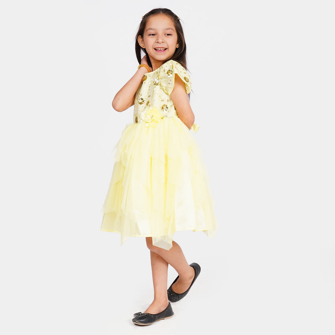 Girls Fancy Frock Sequins - Golden