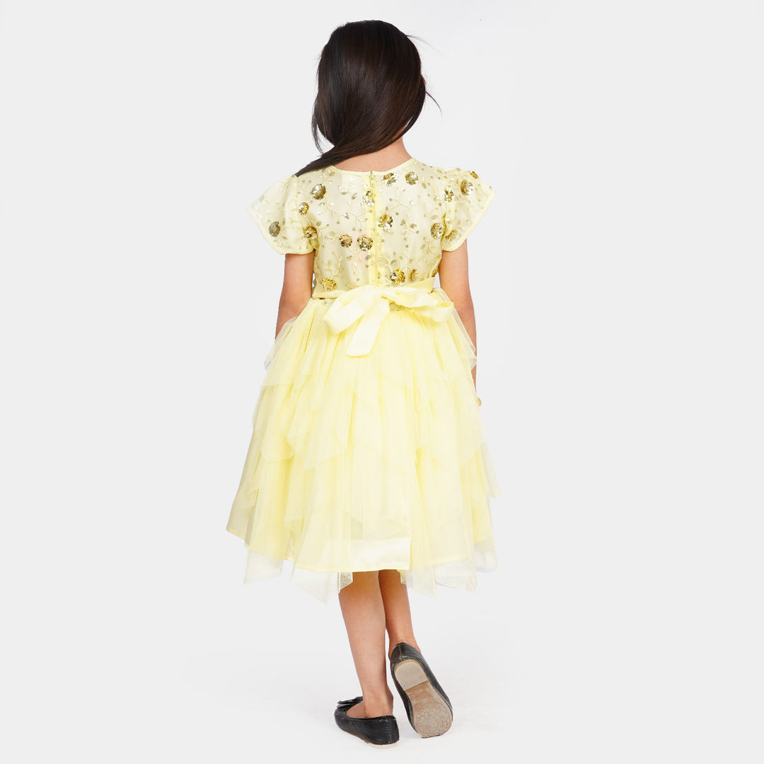 Girls Fancy Frock Sequins - Golden