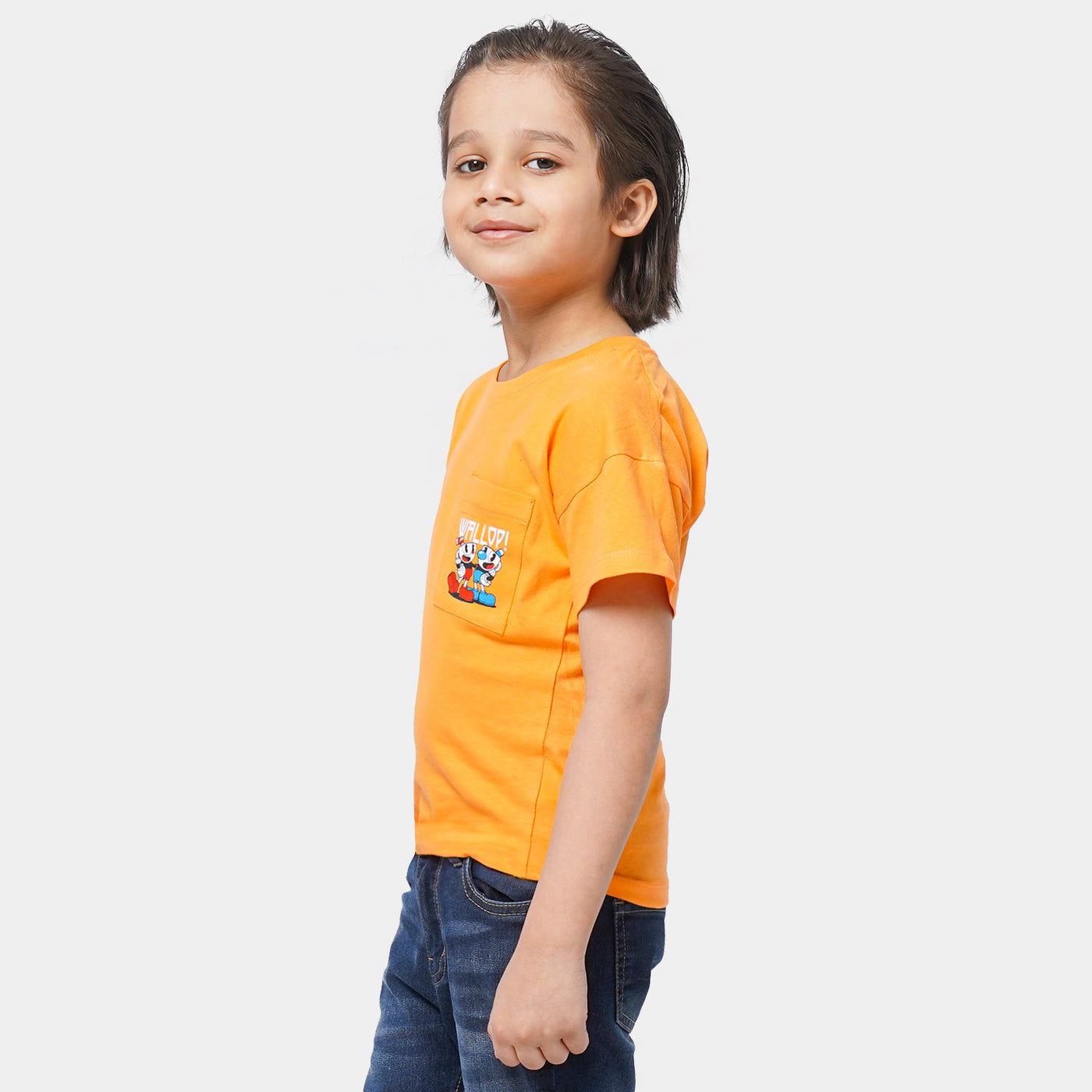 Boys Cotton T-Shirt Cuphead - Orange