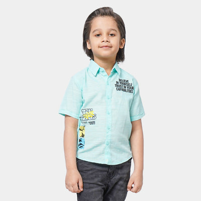 Boys Cotton Casual Shirt Street Art - Sky Blue