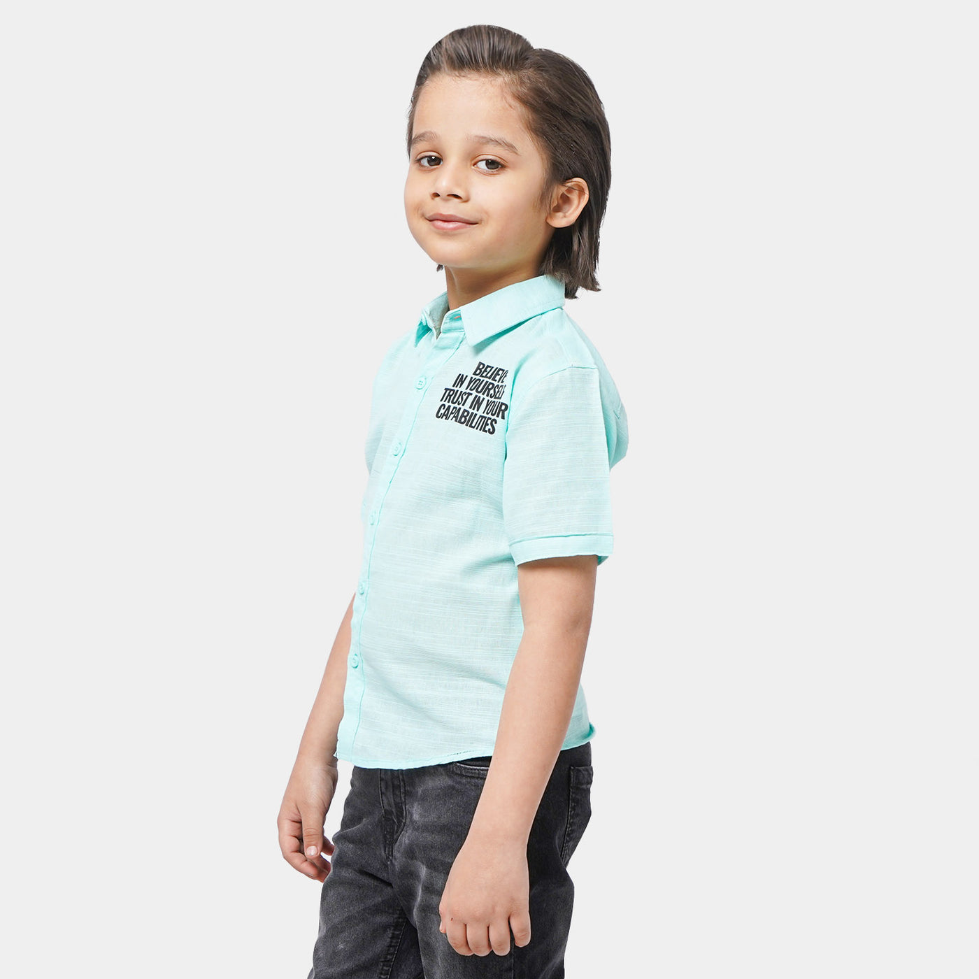 Boys Cotton Casual Shirt Street Art - Sky Blue