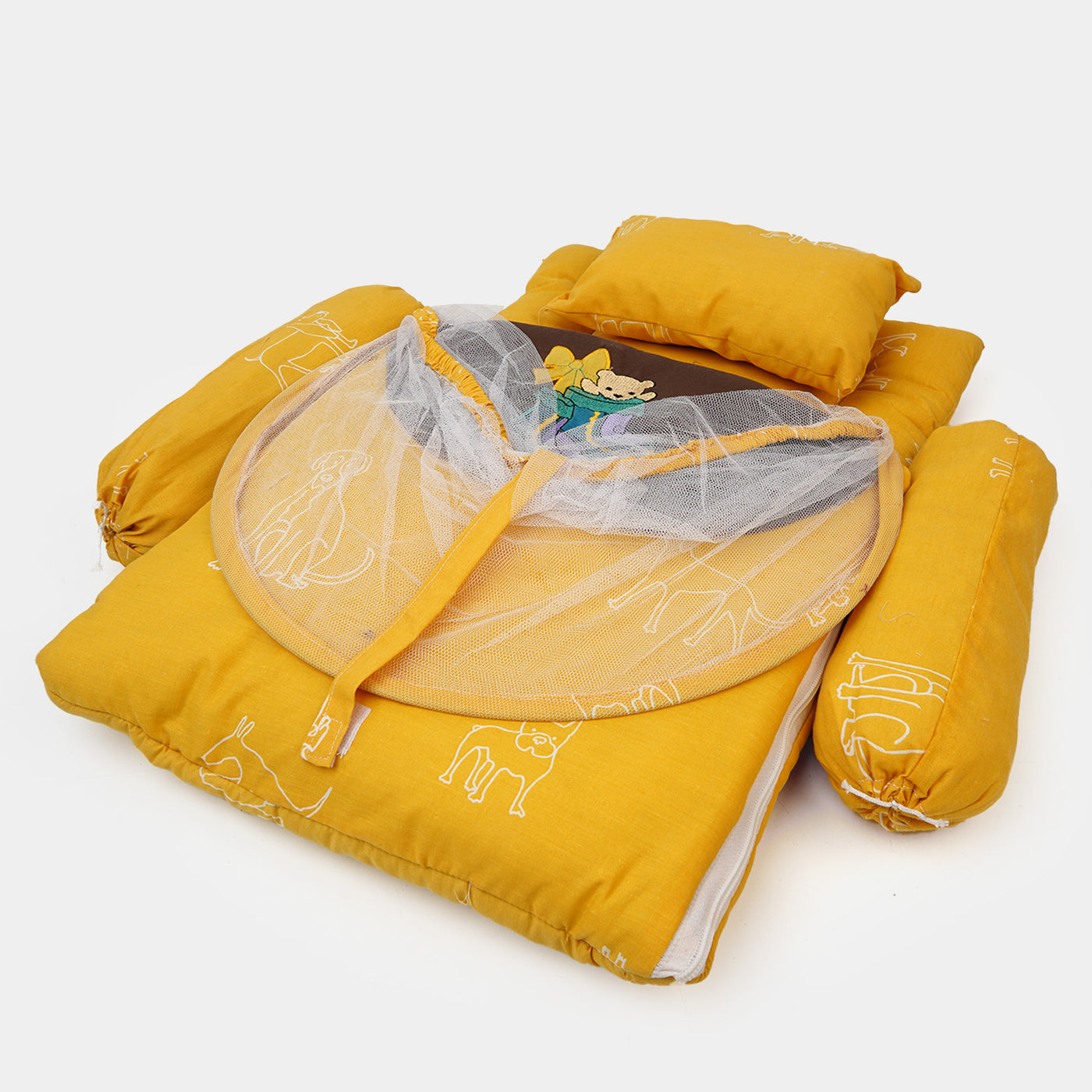 Infant Baby Carry Nest With Pillow 4PCs Set | Yellow