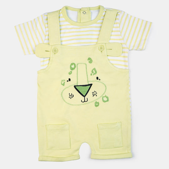 Infant Boys Knitted Romper Tiger Face-W/S/Lime