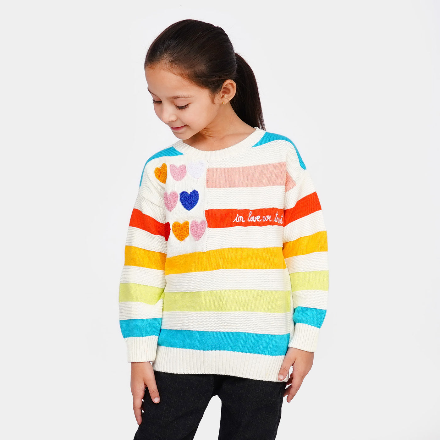 Girls Sweater Yarn Dyed - Multi