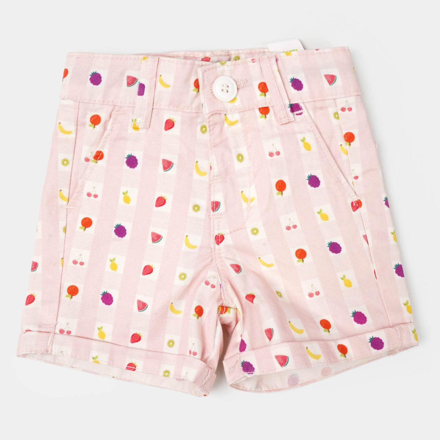Infant Girls Cotton Short Fruit Party - Baby Pink