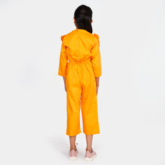 Girls EMB Jumpsuit Butterflies - Citrus