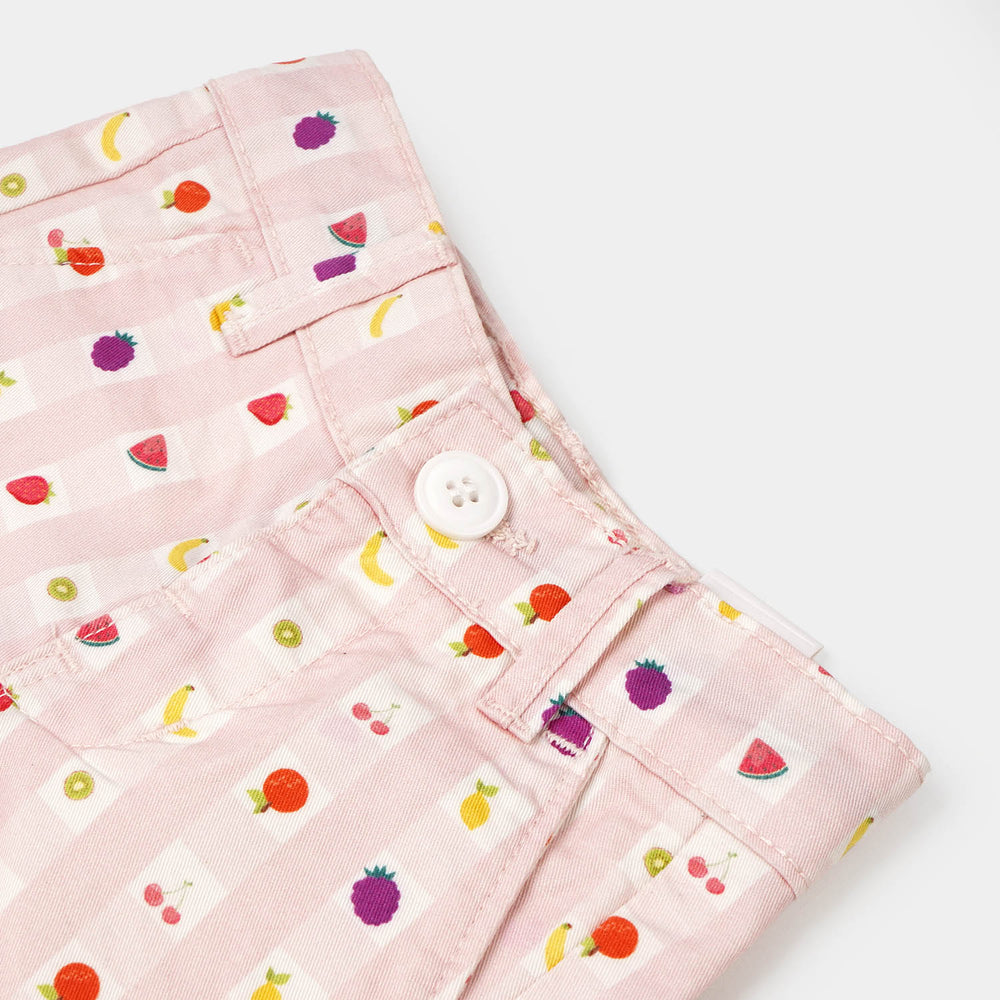 Infant Girls Cotton Short Fruit Party - Baby Pink