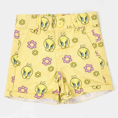 Infant Girls Cotton Short Character - Lime