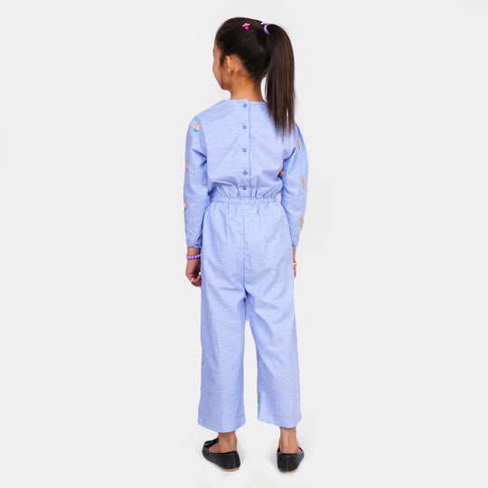 Girls EMB Jumpsuit Snoopy - Blue