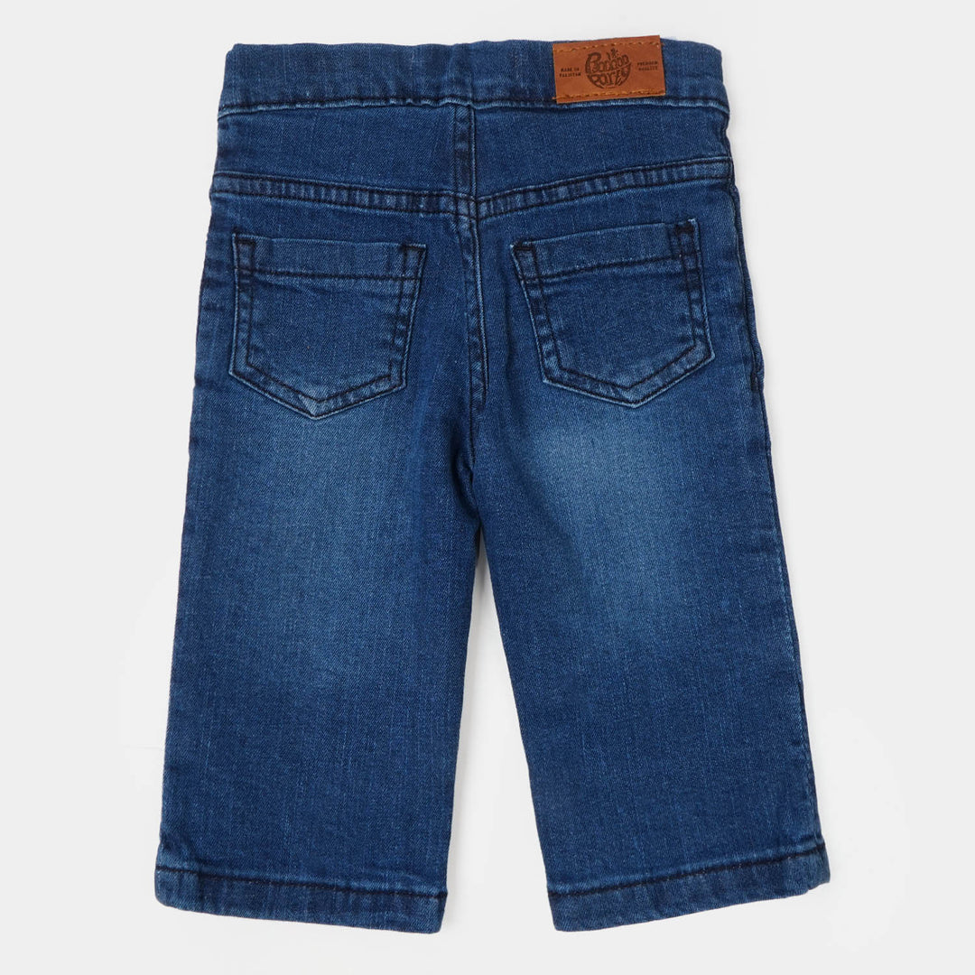 Infant Girls Denim Pant Flap - Mid Blue