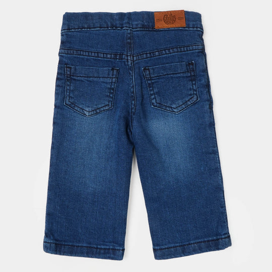 Infant Girls Denim Pant Flap - Mid Blue