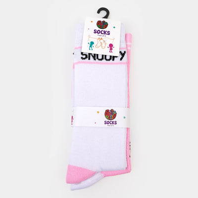 Girls Socks Pack of 2 Flower | Pink/White