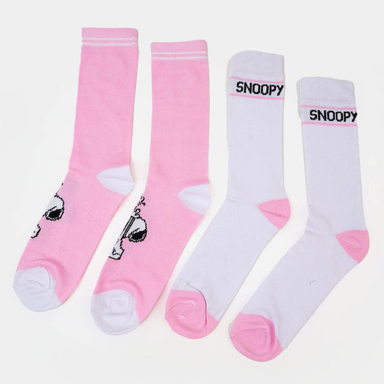 Girls Socks Pack of 2 Flower | Pink/White