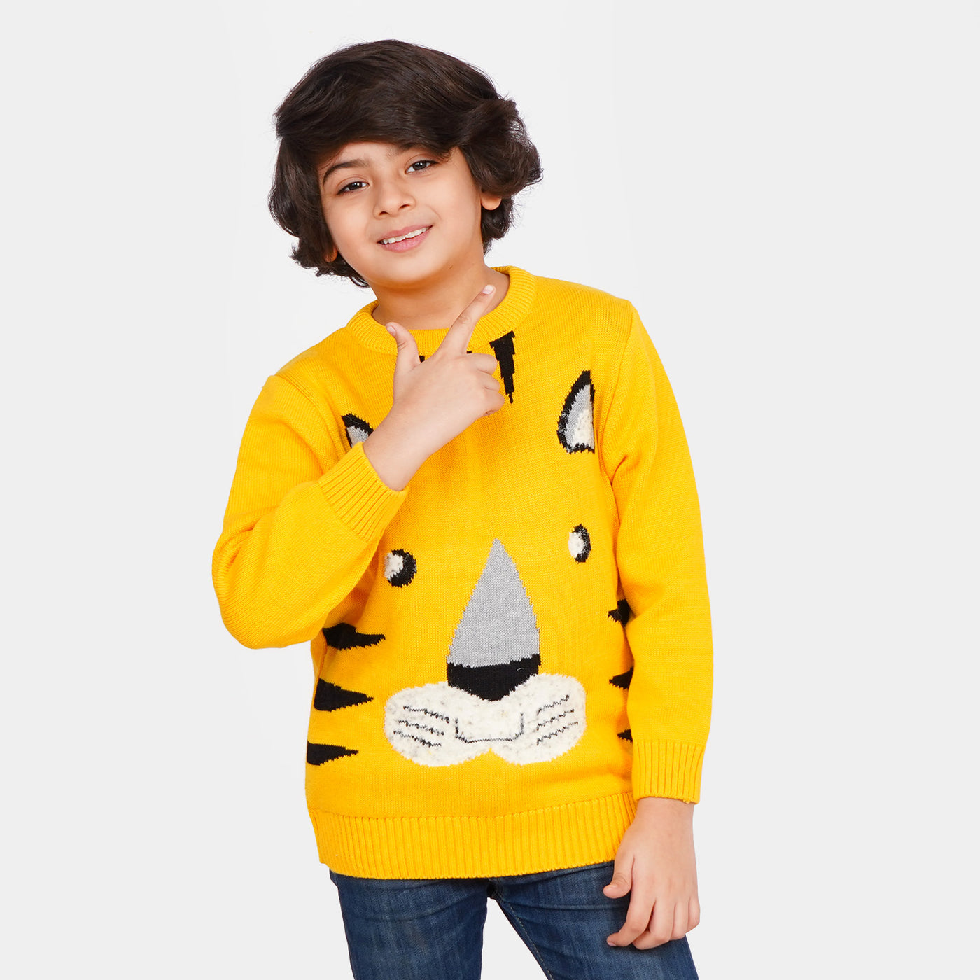 Boys Sweater Lion - Mustard