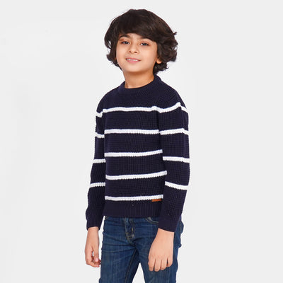 Boys Sweater Thin Stripe - Black